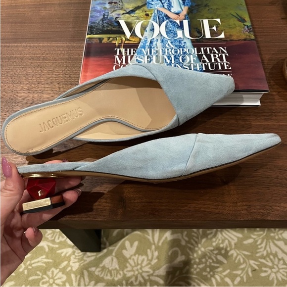 Jacquemus Blue Suede Heels - Picture 2 of 6